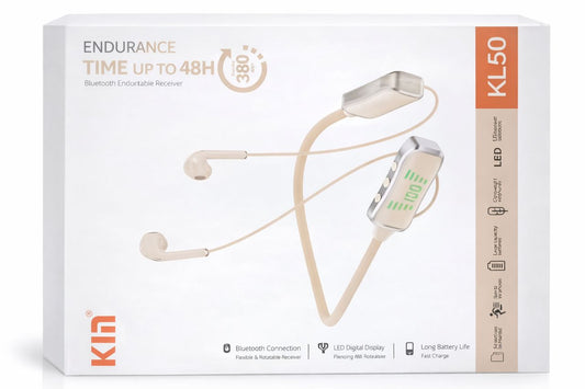 Bluetooth Neckband Earphones KL50 – 48H Battery & LED Display